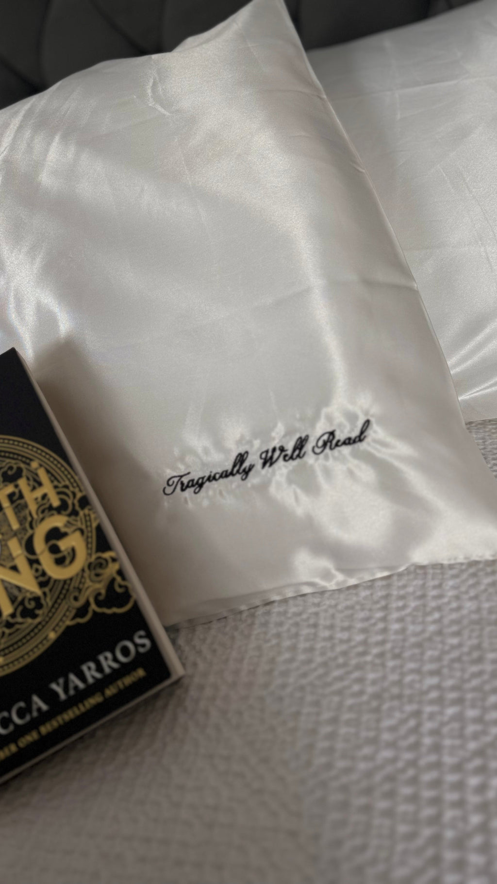 Embroidered Satin Pillowcases – Book Quote Collection