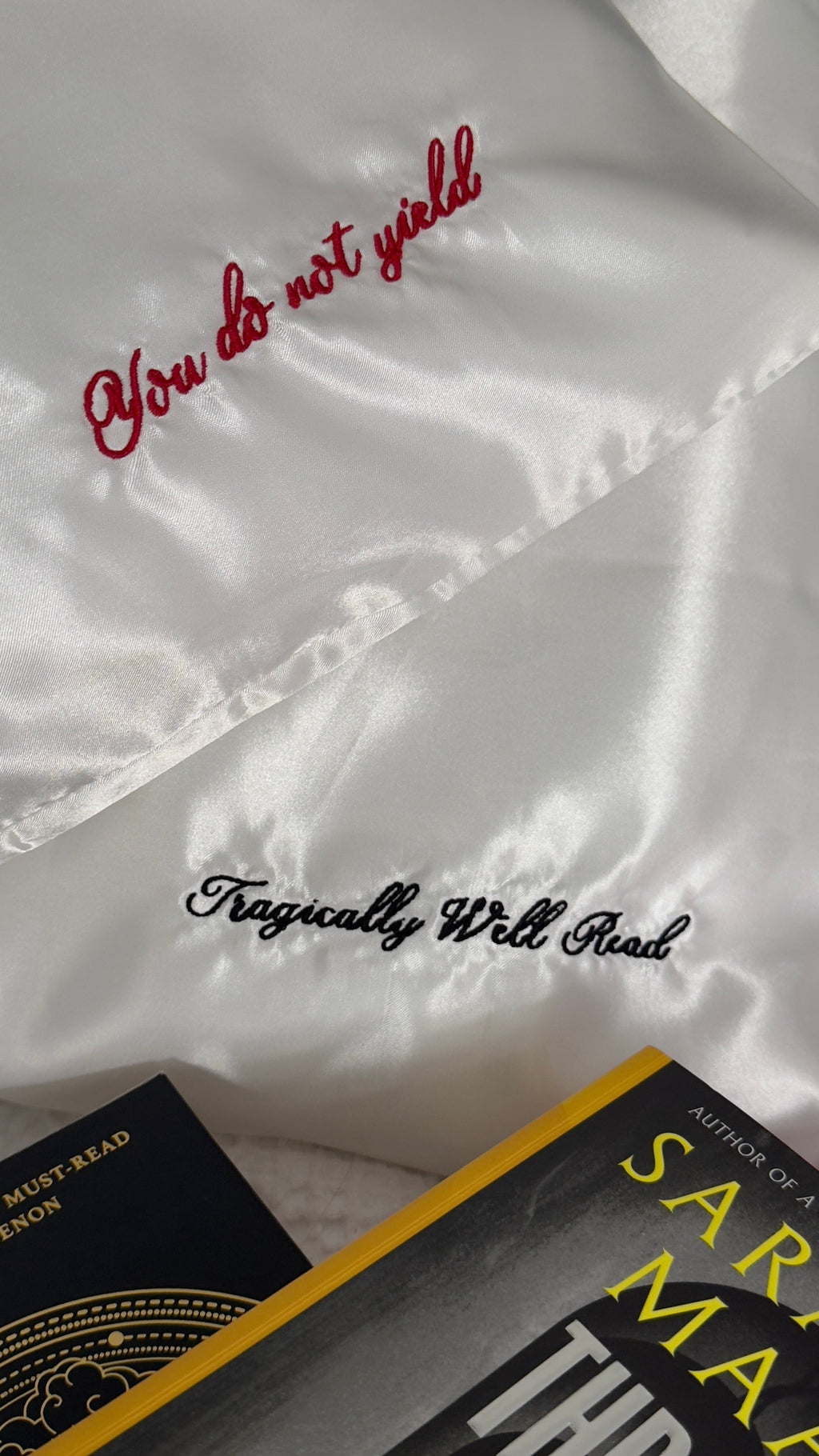 Embroidered Satin Pillowcases – Book Quote Collection